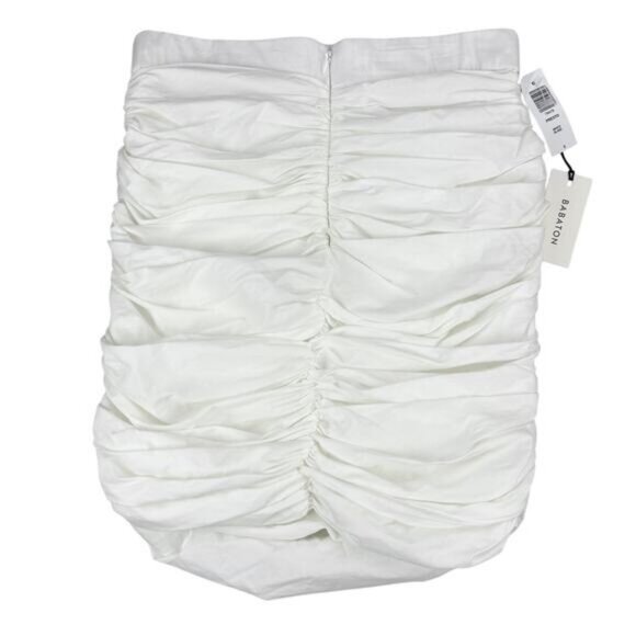 NWT BABATON Aritzia Presto High Rise Ruched Mini Skirt Sz 0 White - Picture 6 of 6
